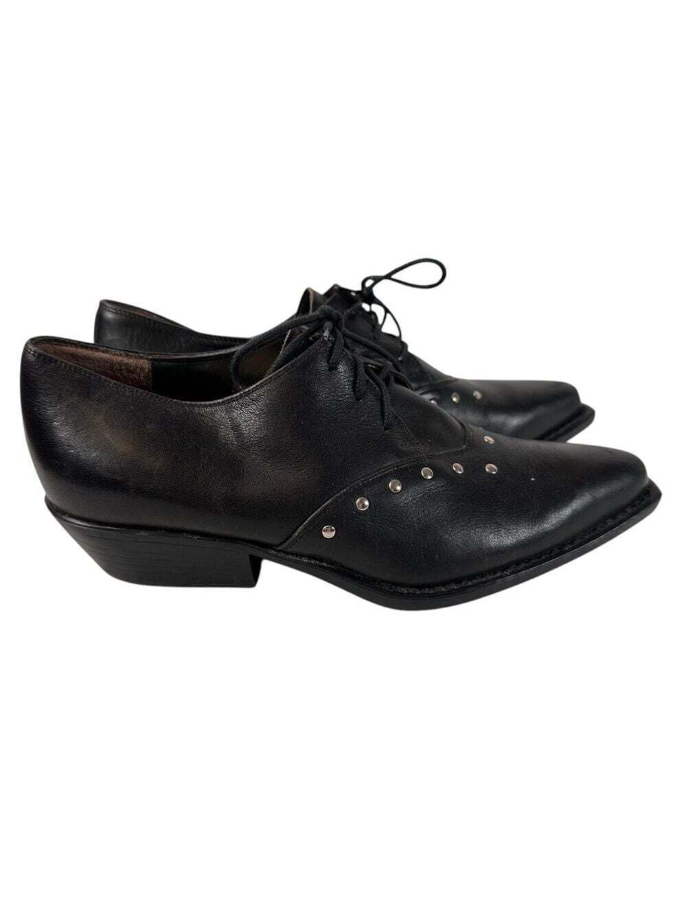 Rock Boots Black Leather Lace-Up Booties Women’s 5 Combatcore Fashion Western